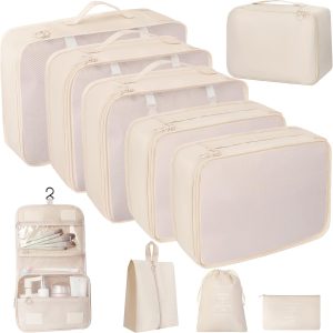 10 Pcs Set Packing Cubes For Travel Packing Organizers Travel Essentials Luggage Organizer Bags,Expandable Suitcase Organizer Travel Bags Packing Cubes For Suitcases Travel Accessories