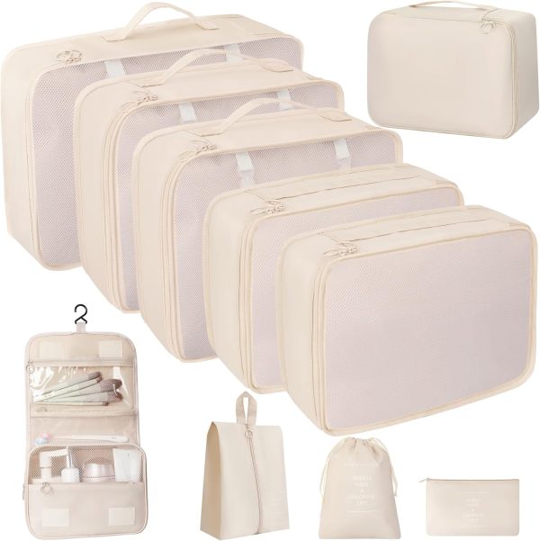 10 Pcs Set Packing Cubes For Travel Packing Organizers Travel Essentials Luggage Organizer Bags,Expandable Suitcase Organizer Travel Bags Packing Cubes For Suitcases Travel Accessories