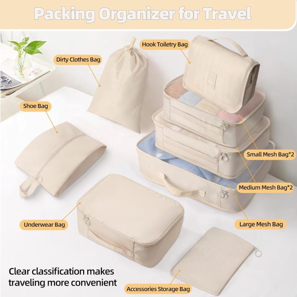10 Pcs Set Packing Cubes For Travel Packing Organizers Travel Essentials Luggage Organizer Bags,Expandable Suitcase Organizer Travel Bags Packing Cubes For Suitcases Travel Accessories - Image 3