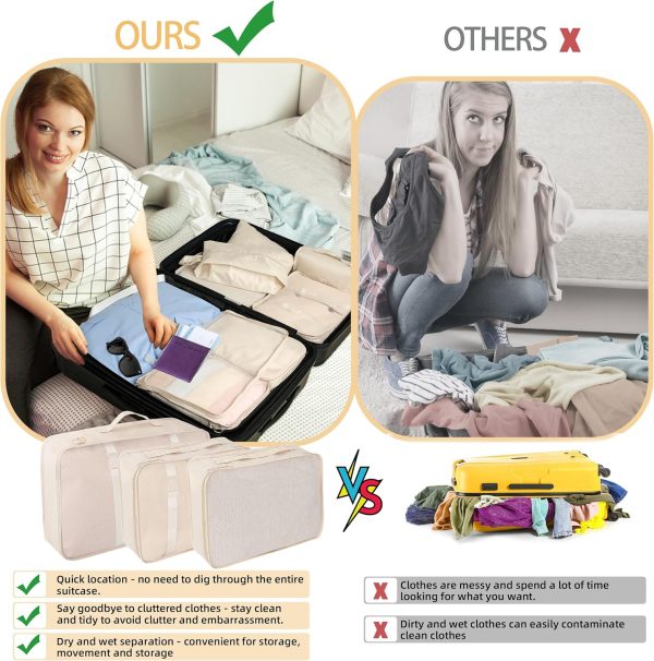 10 Pcs Set Packing Cubes For Travel Packing Organizers Travel Essentials Luggage Organizer Bags,Expandable Suitcase Organizer Travel Bags Packing Cubes For Suitcases Travel Accessories - Image 5