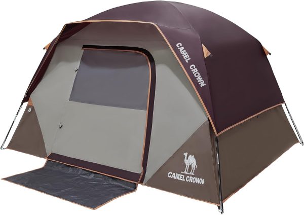 CAMEL CROWN Tents for Camping 2/3/4/5 Person Camping Dome Tent, Waterproof,Spacious, Lightweight Portable Backpacking Tent for Outdoor Camping/Hiking