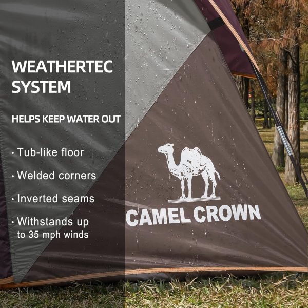 CAMEL CROWN Tents for Camping 2/3/4/5 Person Camping Dome Tent, Waterproof,Spacious, Lightweight Portable Backpacking Tent for Outdoor Camping/Hiking - Image 4
