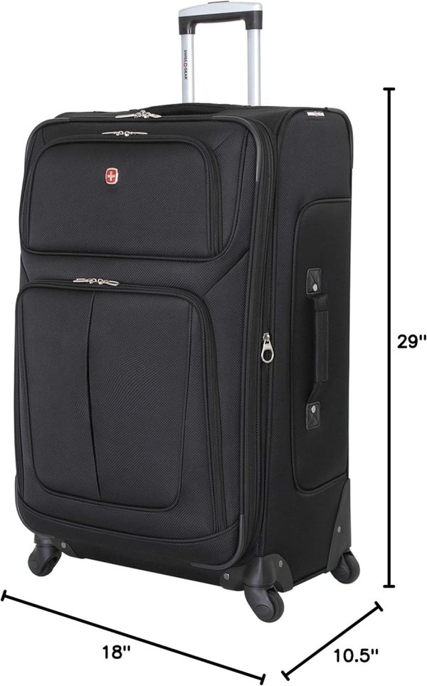 Sion Softside Expandable Luggage, Black, Checked-Large 29-Inch - Image 11