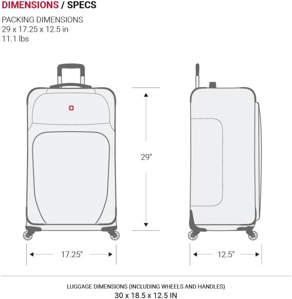 Sion Softside Expandable Luggage, Black, Checked-Large 29-Inch - Image 6