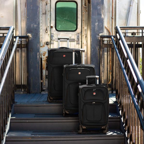 Sion Softside Expandable Luggage, Black, Checked-Large 29-Inch - Image 7