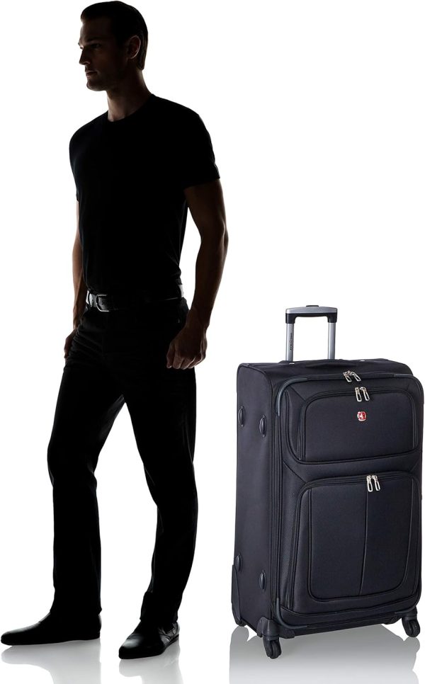 Sion Softside Expandable Luggage, Black, Checked-Large 29-Inch - Image 10